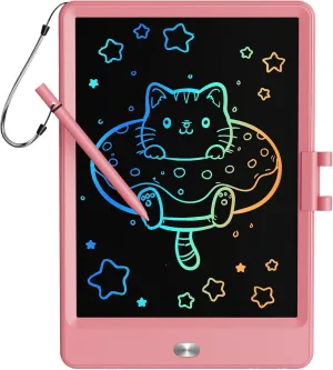 TEKFUN LCD Writing Tablet Doodle Board, 8.5inch Colorful Drawing Tablet Writing Pad, Kids Gifts Toys for 3 4 5 6 7 Year Old Kids, Erasable Doodle Pad Toddler Travel Car Toy Road Trip Activity (Pink)