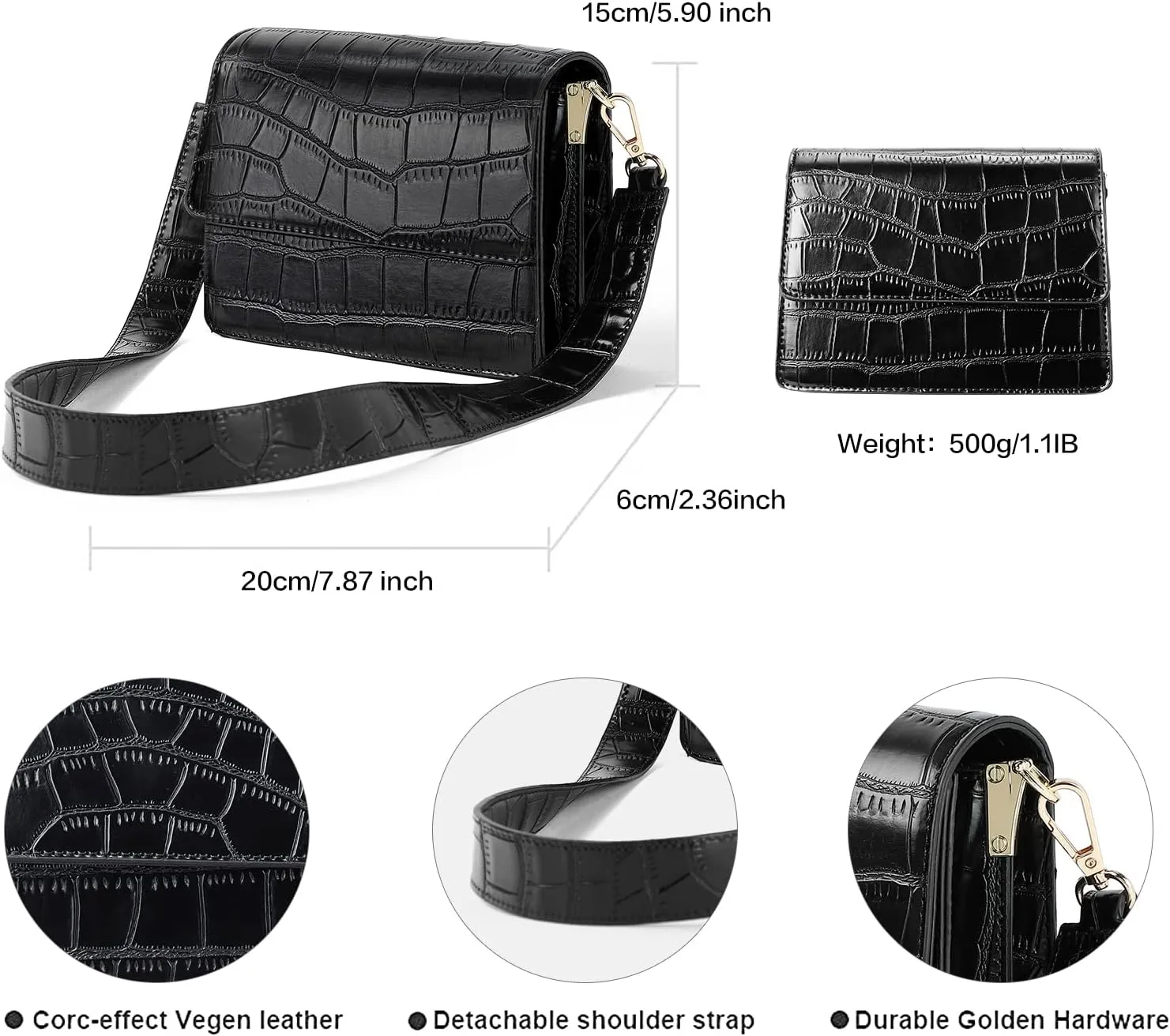 Telena Crossbody Bags for Women Vegan Leather Purses for Women Crossbody Handbag Purse with Adjustable Strap