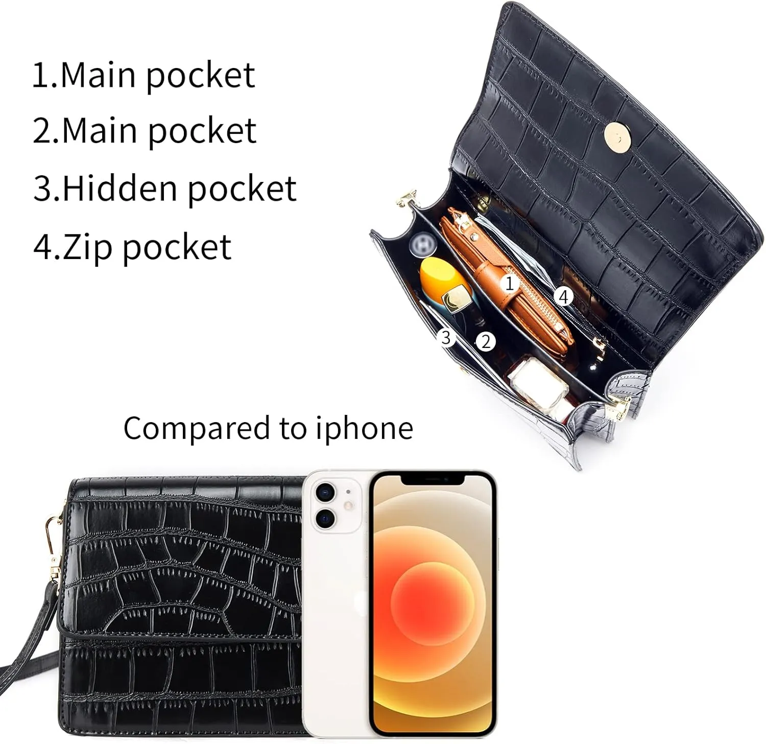 Telena Crossbody Bags for Women Vegan Leather Purses for Women Crossbody Handbag Purse with Adjustable Strap
