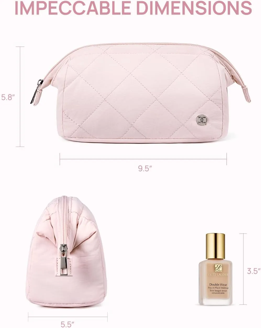 Telena Puffer Makeup Bags for Women, Nylon Puffy Padded Make Up Bags for Women Makeup Organizer Case, Wide-open Makeup Pouch Travel Essentials