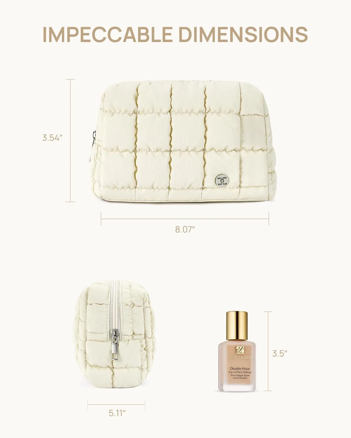 Telena Puffer Makeup Bags for Women, Nylon Puffy Padded Make Up Bags for Women Makeup Organizer Case, Wide-open Makeup Pouch Travel Essentials