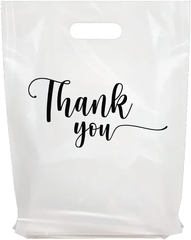 THANK YOU MERCHANDISE STORE BAGS, different sizes 9"x12", 12"x15", 15"x18" 1.25 Mil. PACKS of 100/200/500 Retail Product Bags I 100% Recyclable (200, Clear, 15x18")