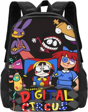 The Amazing Funny Digital Comedy Circus Laptop Backpack Large Travel Bags for Men Women Gym Bags Stylish Business Backpack Casual Daypack for Fitness Notebook Bag