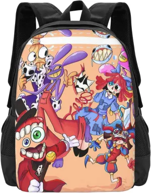 The Amazing Funny Digital Comedy Circus Laptop Backpack Large Travel Bags for Men Women Sport Bags Convenient Work Rucksack Casual Daypack for Beach Notebook Bag