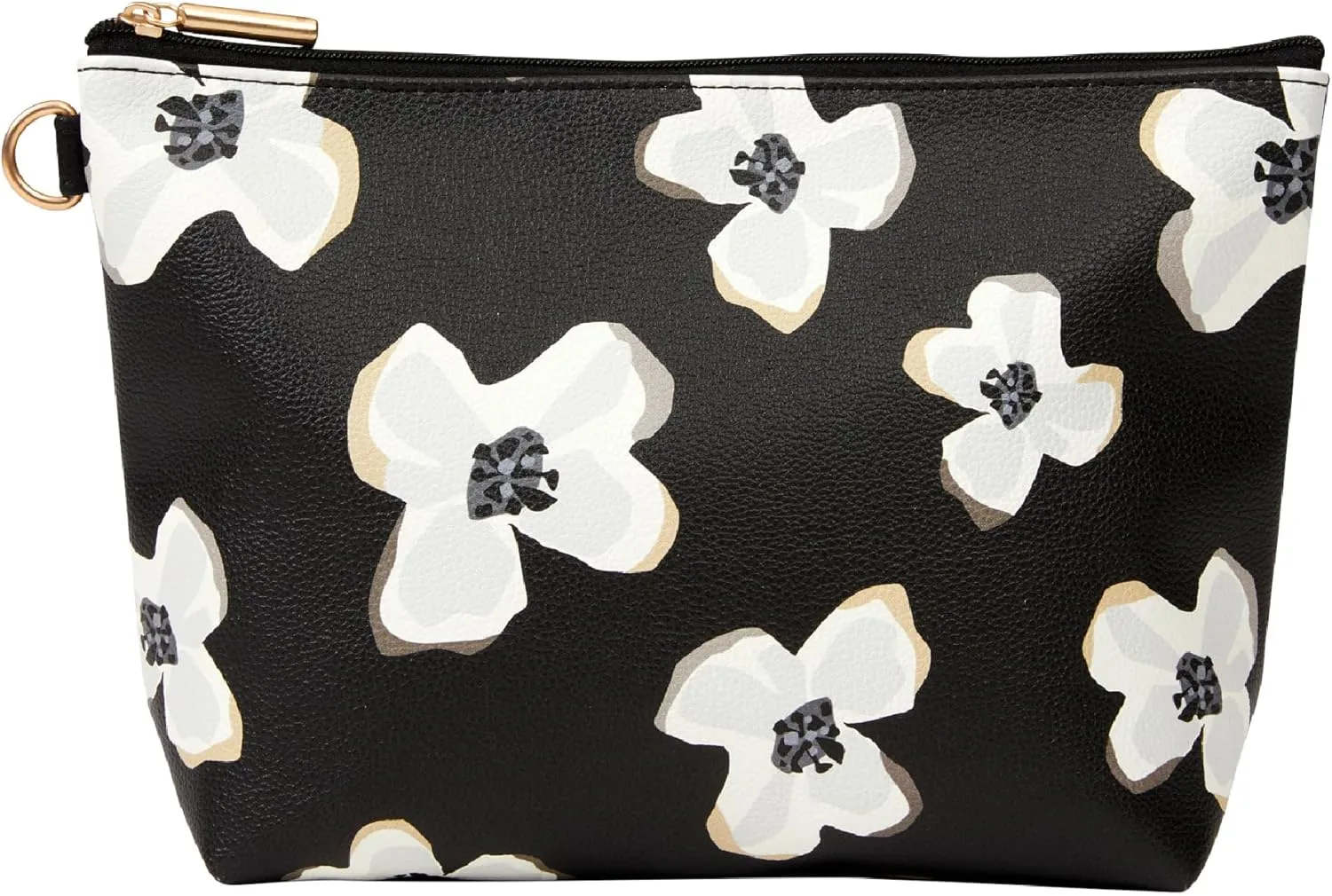 Thirty-One Gifts Tapered Pouch, Zippered Pouch for Purse, Travel Bag, or House Organization, Scattered Flowers Smooth Pebble