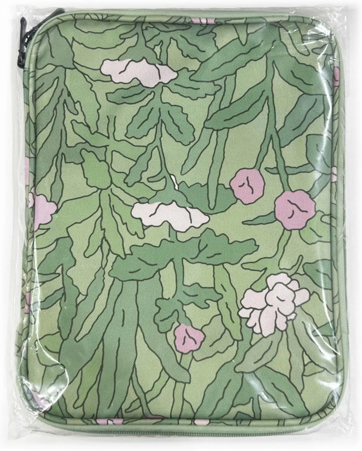 TiMOVO 9-11" Tablet Sleeve for iPad 11-inch A16 2025, iPad 10th Gen. 10.9", iPad 10.2", iPad Air 11 Inch/5th/4th Gen. 10.9", Galaxy Tab A9 Plus 11", Protective Bag with Pocket, Green Flower