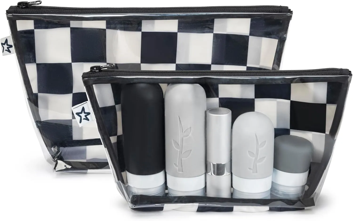 Tiny Twinkle Mess-proof Travel Bags, Airline Compliant, Zipper Closure, Clear Front Pouch, Diaper Bag Packing, Toiletry or Cosmetics Organizer