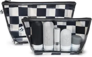 Tiny Twinkle Mess-proof Travel Bags, Airline Compliant, Zipper Closure, Clear Front Pouch, Diaper Bag Packing, Toiletry or Cosmetics Organizer