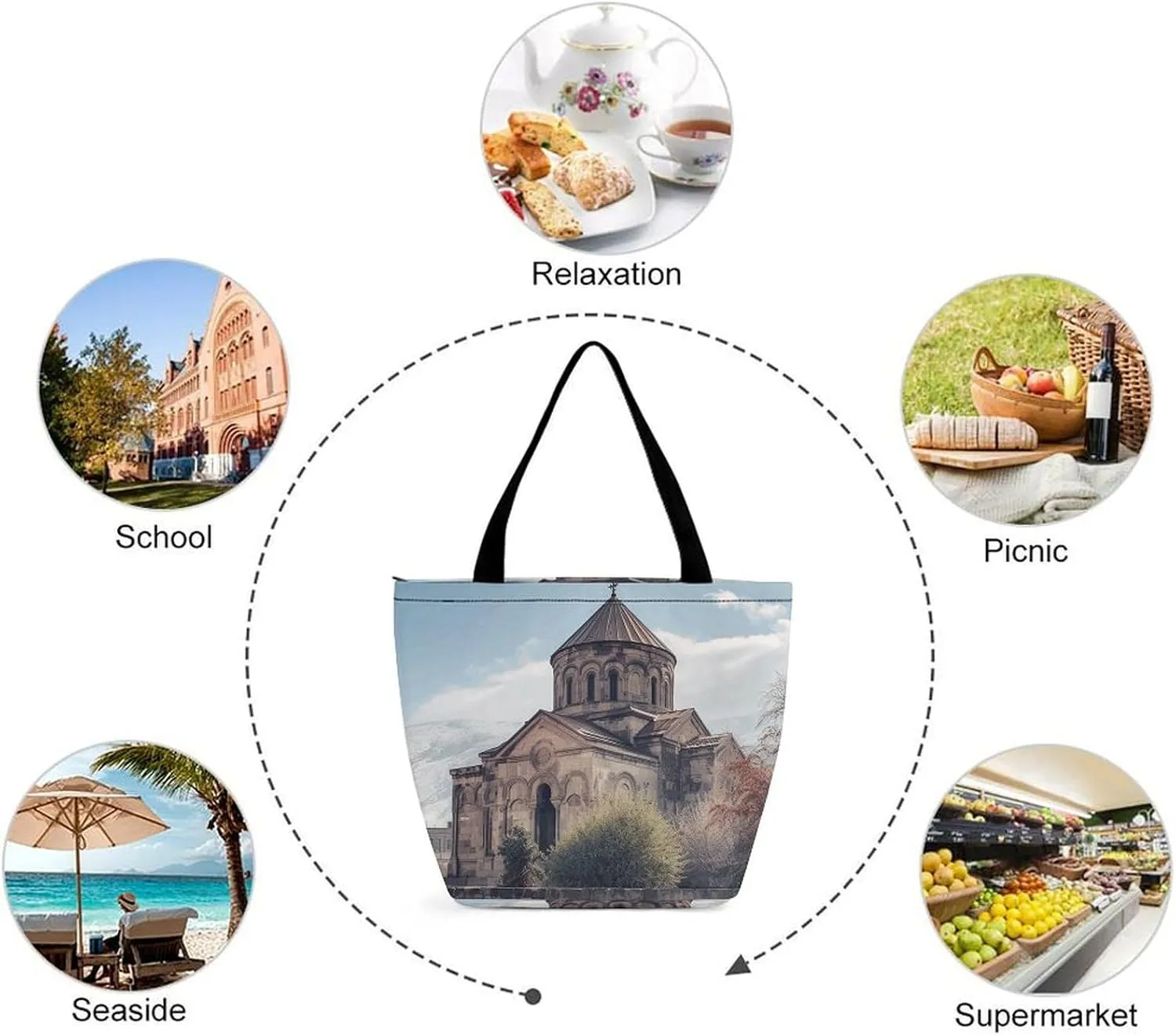 Tote Bag for Women Grocery Bag African Leopard on Rock Foldable Shopping Bags Reusable Large Tote Bag