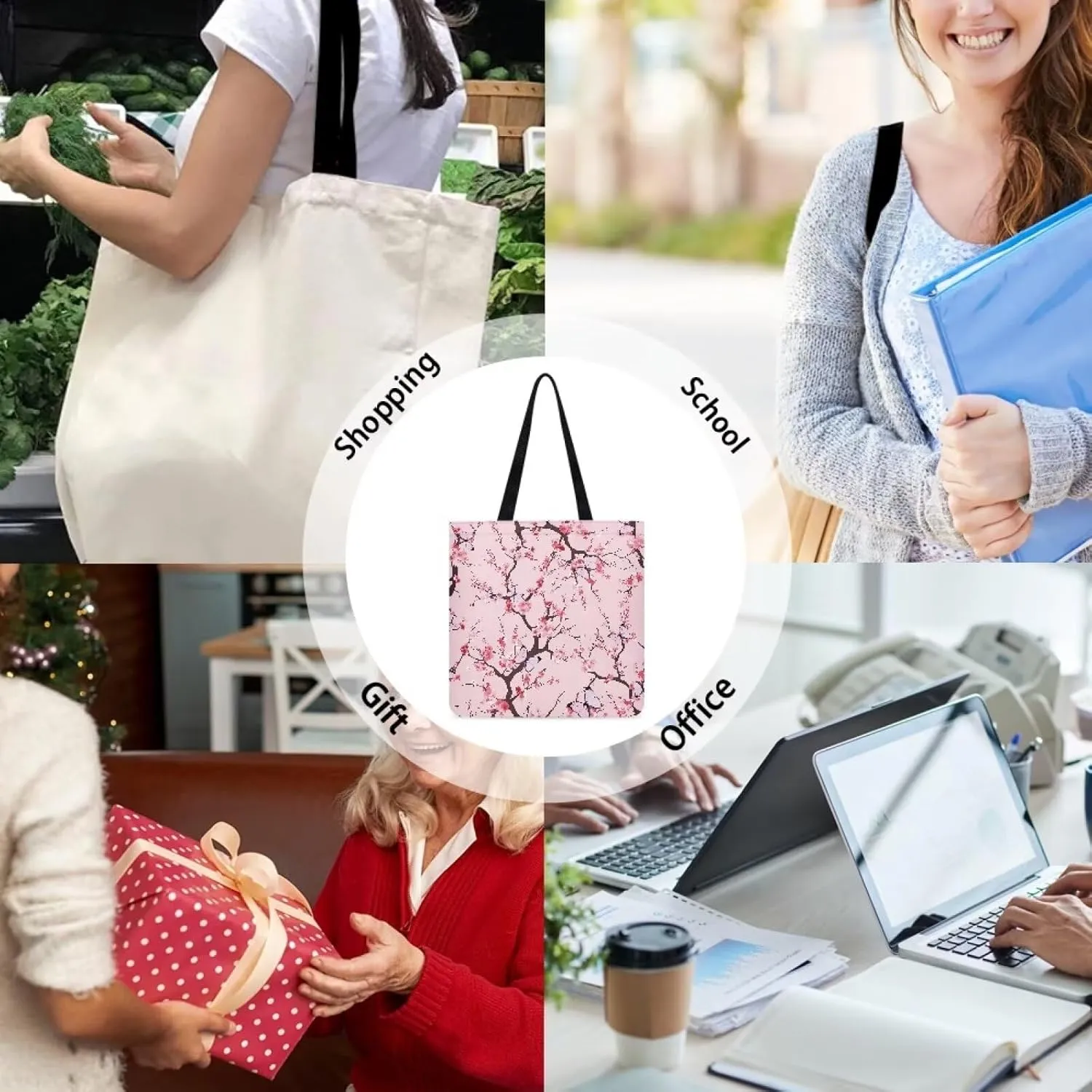 Tote Bag for Women Large Groceries Canvas Bags Patterned Canvas Tote Bag
