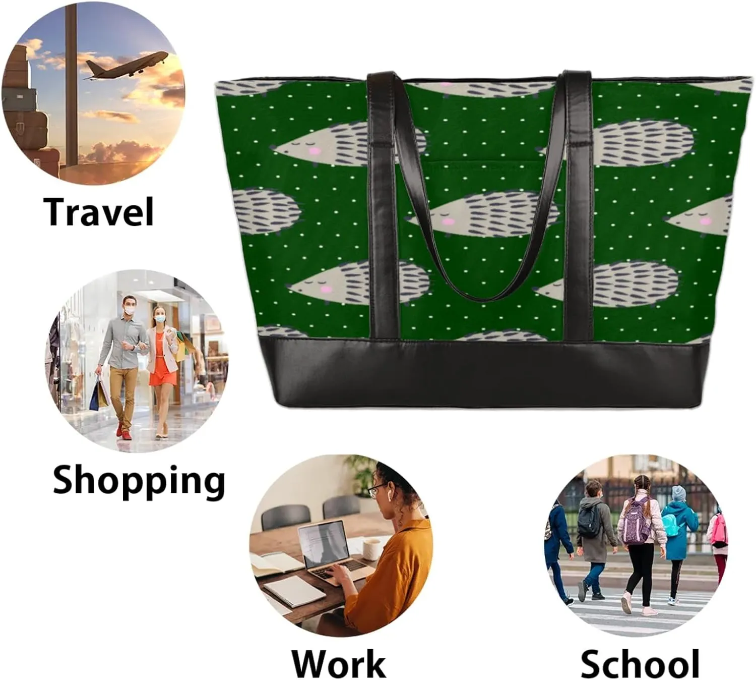 Tote Bag for Women with Zipper, Laptop Tote Bags Laptop Sleeve Case Shoulder Bag Messenger Bags