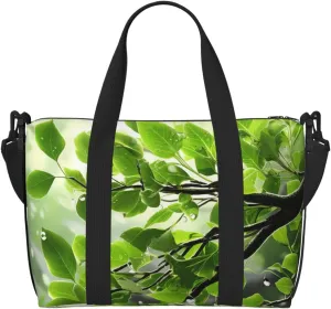 Travel Duffel Bag for Women Men Weekender Bags Sports Gym Bag Refreshing Leaves Travel Bag Carry on Overnight Bag Waterproof Luggage Bag with Shoulder Strap