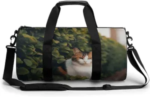 Travel Duffel Bag Weekender Bags for Men Women Large Capacity Overnight Bags Cat in The Woods Travel Sports Gym Bag Canvas Carry On Tote Bags for Travel Yoga