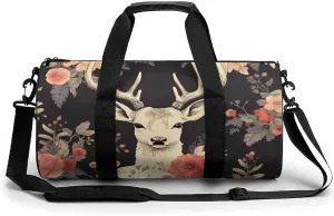 Travel Duffel Bag Weekender Bags for Men Women Large Capacity Overnight Bags Deer Print Painting Travel Sports Gym Bag Canvas Carry On Tote Bags for Travel Yoga