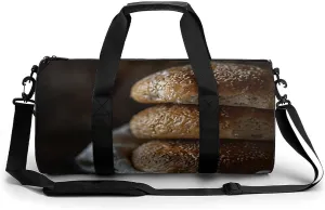 Travel Duffel Bag Weekender Bags for Men Women Large Capacity Overnight Bags Sesame Bread Pictures Travel Sports Gym Bag Canvas Carry On Tote Bags for Travel Yoga