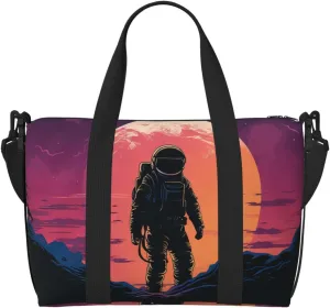 Travel Duffel Bags Personal Item Bag Carry on Luggage Bag Training Handbag Lightweight Waterproof Sports Gym Bag Cool Astronaut Weekender Bag for Women Men