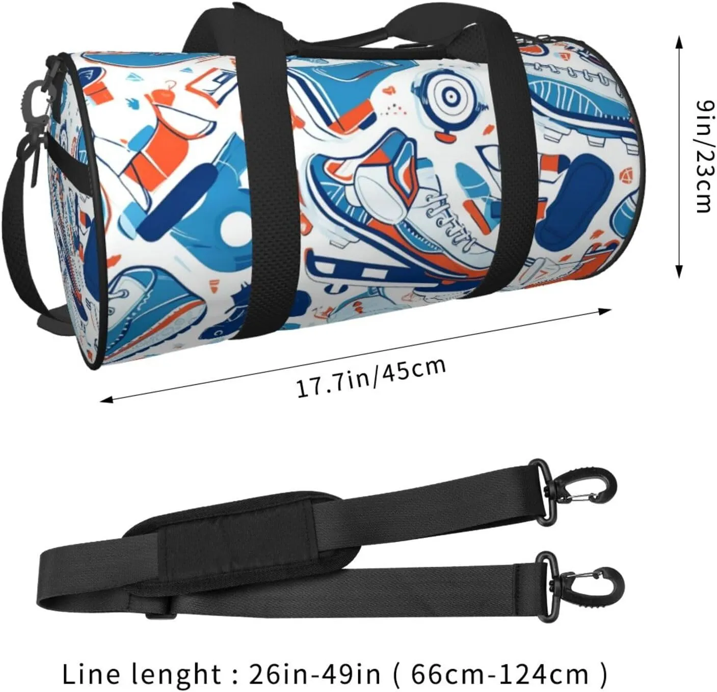Travel Duffle Bag Weekender Bags For Men Women With Shoe Compartment Large Capacity Weekender Overnight Bag Hockey Elements Creative Patterned Carry On Tote Bags Sport Gym Bag For Travel Yoga