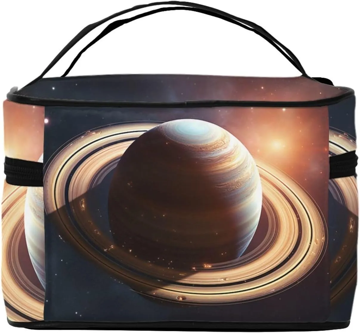 Travel Makeup Bag for Women Portable Cosmetic Bags Large Capacity Toiletry Bag Saturn Ring Planet Make up Organizer with Handle Travel Essentials Cosmetic Bag Case Organizer