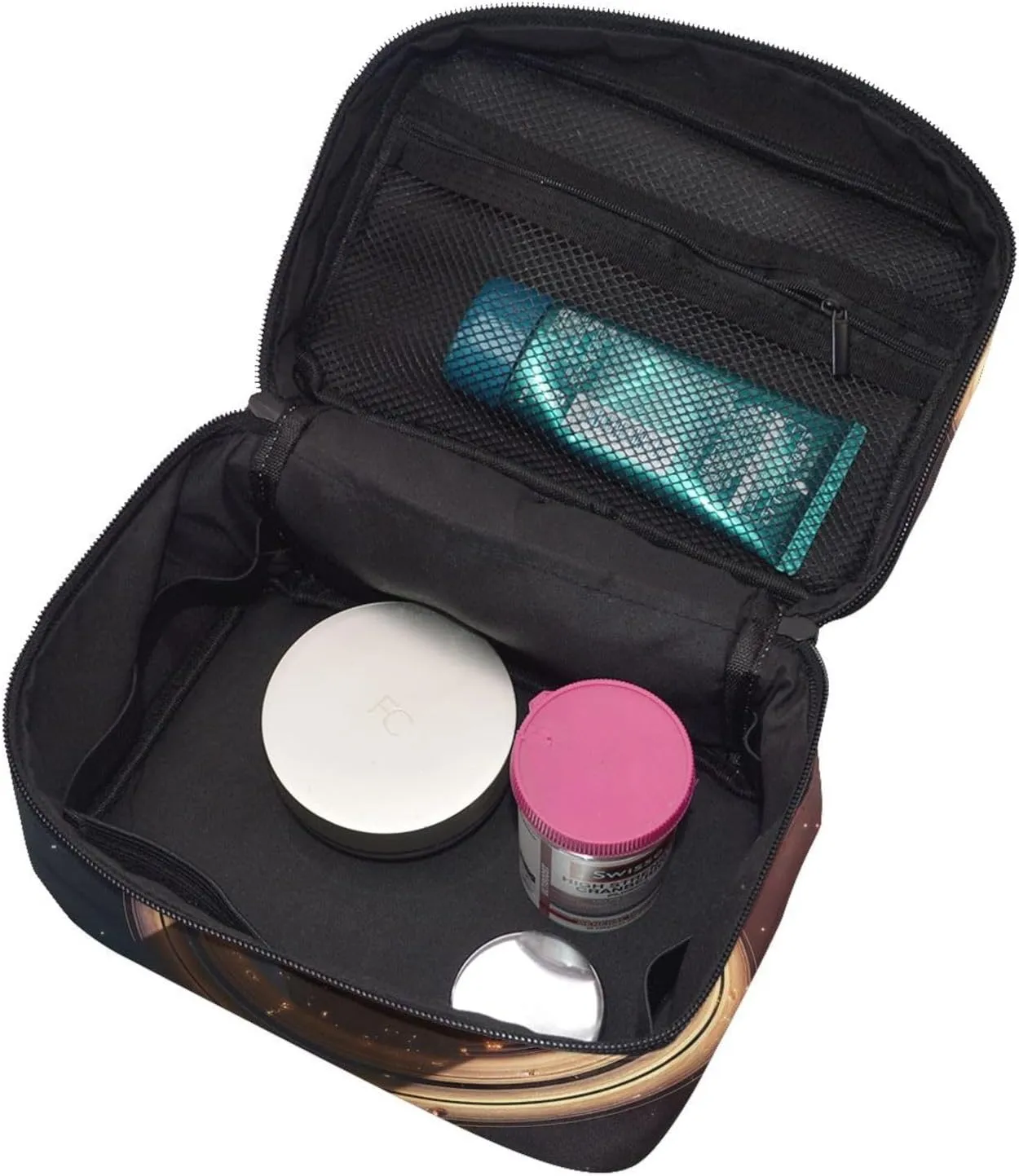 Travel Makeup Bag for Women Portable Cosmetic Bags Large Capacity Toiletry Bag Saturn Ring Planet Make up Organizer with Handle Travel Essentials Cosmetic Bag Case Organizer
