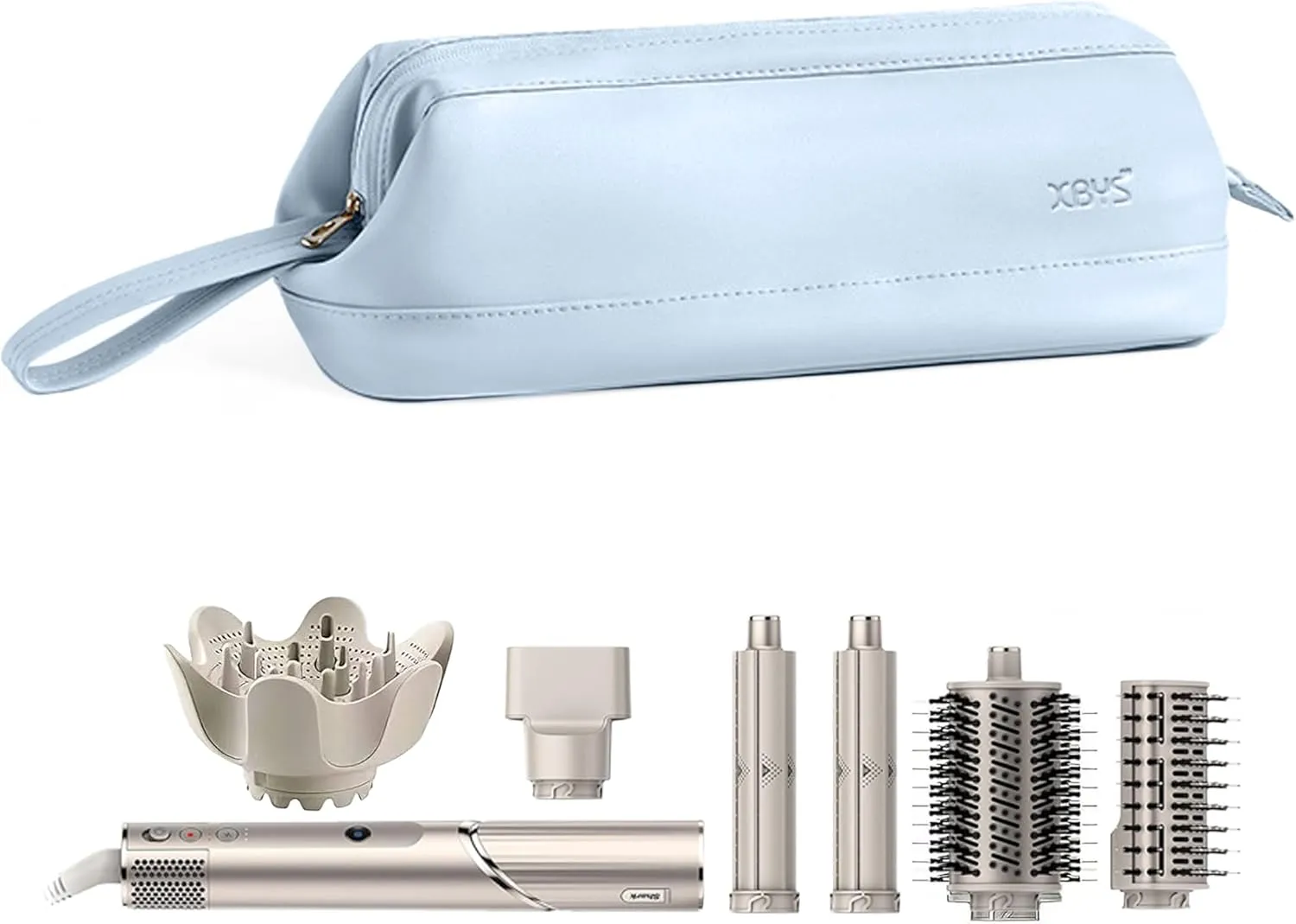 Travel Storage Bag for Dyson Airwrap/Shark Flexstyle Complete Styler and Attachments, Portable Handheld Travel Case, Waterproof Hair Dryer Carrying Case, Organizer Bag with Large Opening (Blue)