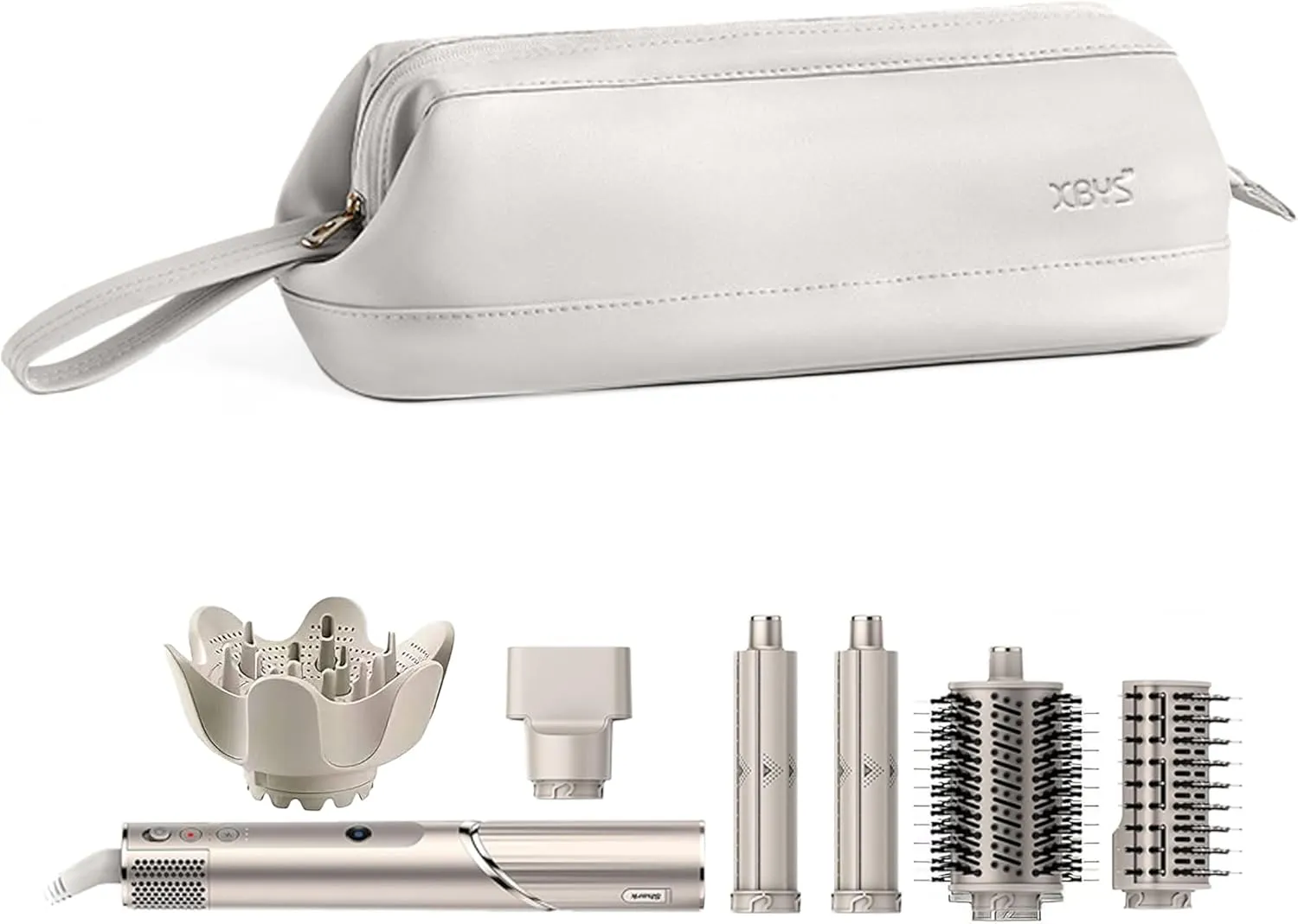 Travel Storage Bag for Dyson Airwrap/Shark Flexstyle Complete Styler and Attachments, Portable Handheld Travel Case, Waterproof Hair Dryer Carrying Case, Organizer Bag with Large Opening (Grey)