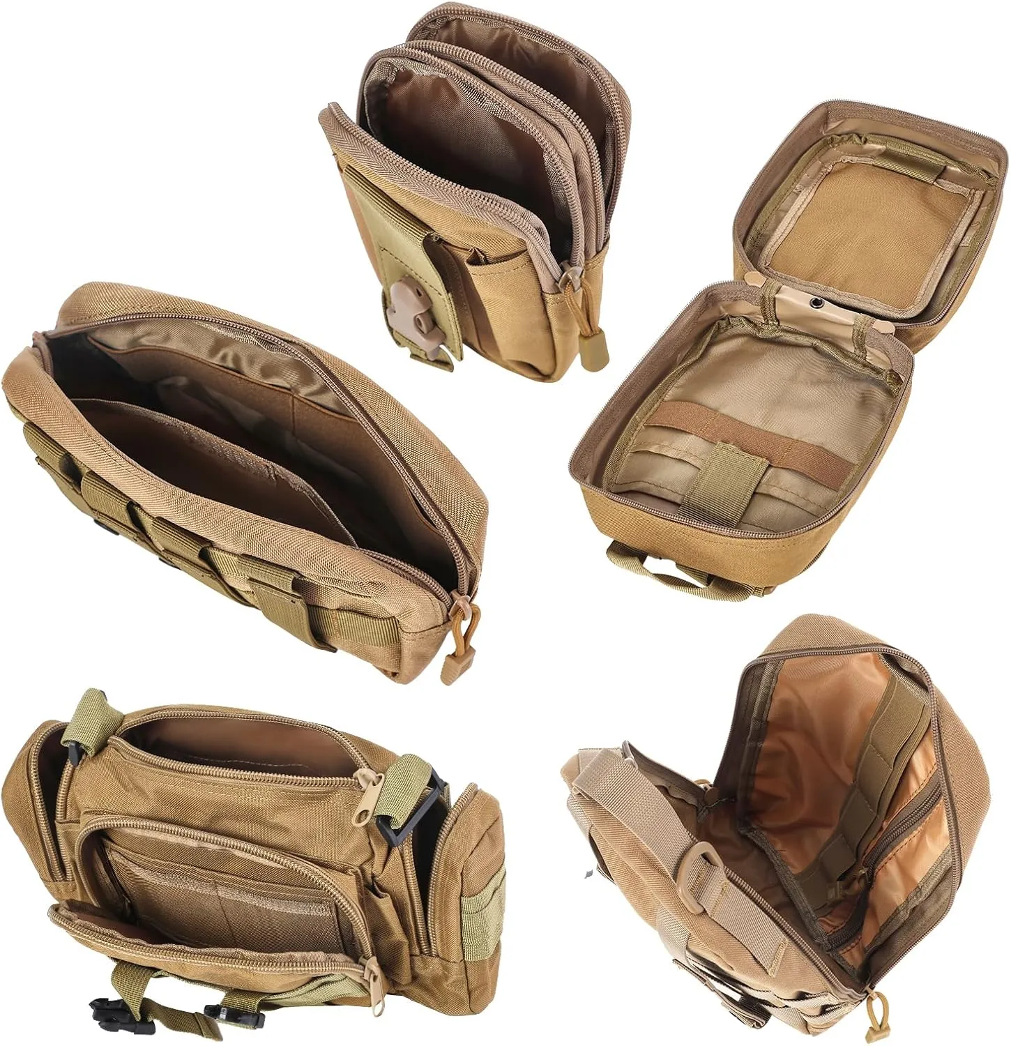 Universal Tactical Seat ​Back Organizer Vehicle Molle Panel Organizer Storage Bag with 5 Detachable Molle Pouch for All Vehicel Such as Jeep,Truck,SUV, Car, Ford,Chevy etc