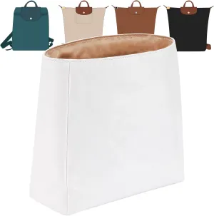 Upgraded Backpack Organizer Insert Compatible with Longchamp Organizer Insert, Dupont Paper Inner Fit for Le Pliage Xtra/Original/Green M Backpack (White, M)
