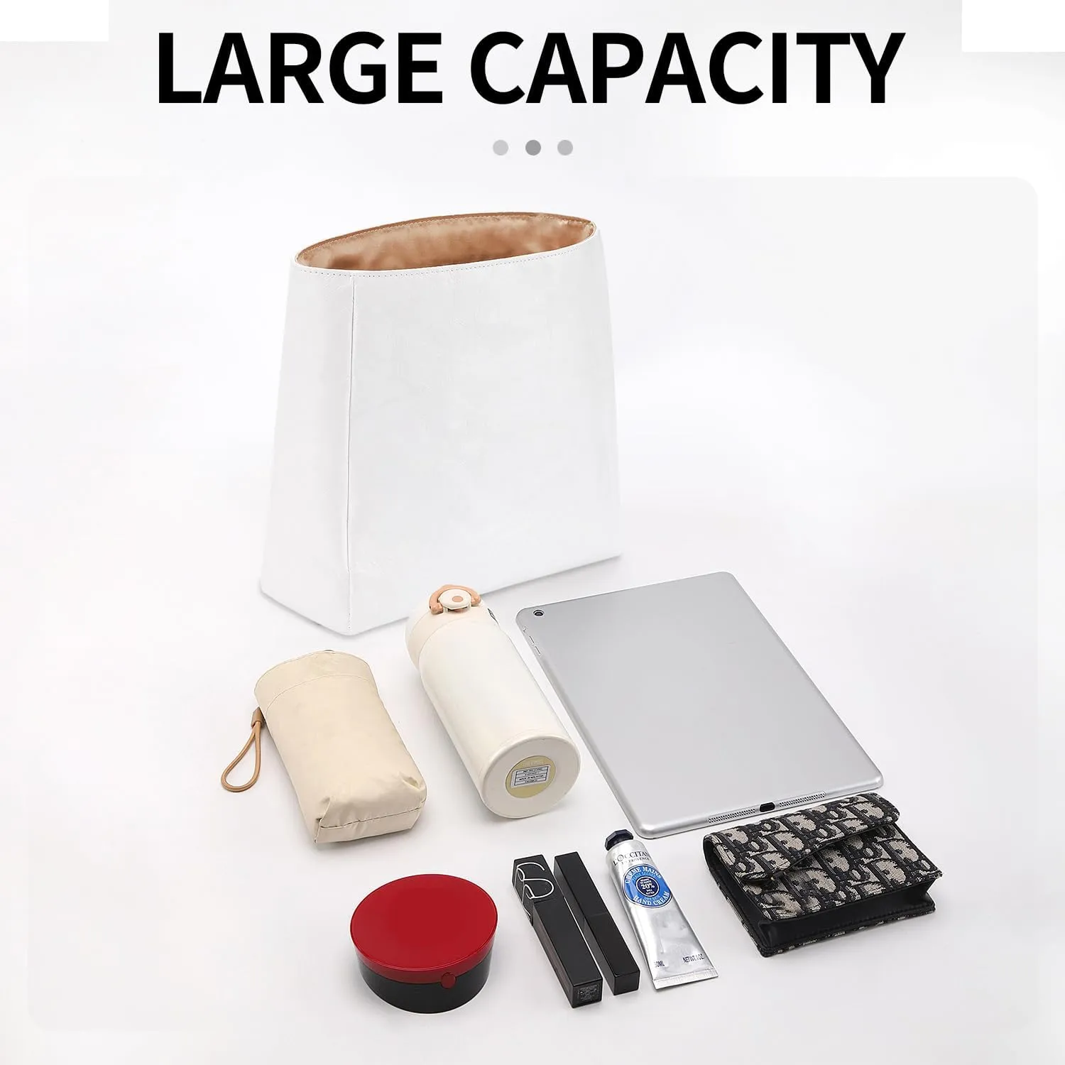 Upgraded Backpack Organizer Insert Compatible with Longchamp Organizer Insert, Dupont Paper Inner Fit for Le Pliage Xtra/Original/Green M Backpack (White, M)
