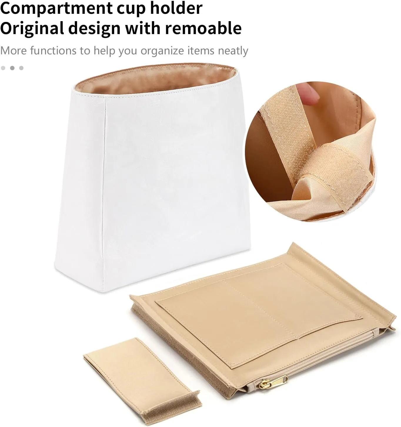 Upgraded Backpack Organizer Insert Compatible with Longchamp Organizer Insert, Dupont Paper Inner Fit for Le Pliage Xtra/Original/Green M Backpack (White, M)