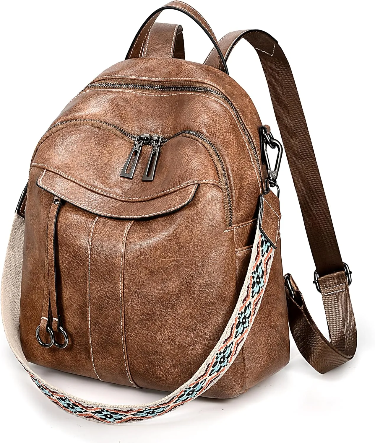Uromee PU Leather Mini Backpack Purse for Women Fashion Multipurpose Design Handbag Ladies Shoulder Bags Travel Backpack