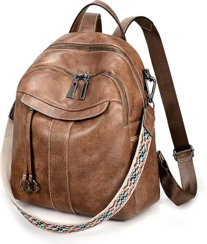 Uromee PU Leather Mini Backpack Purse for Women Fashion Multipurpose Design Handbag Ladies Shoulder Bags Travel Backpack