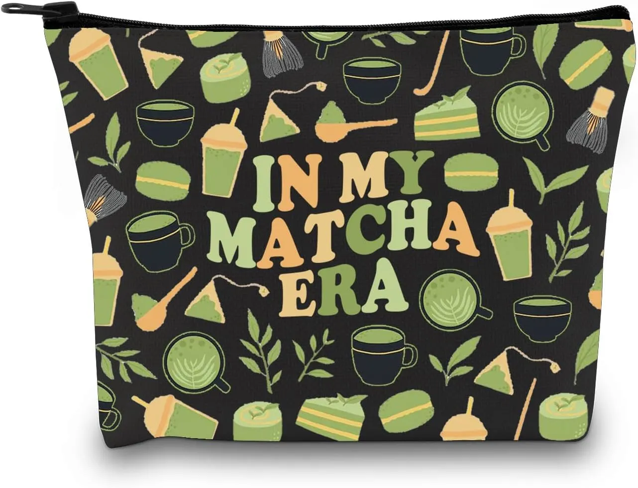 VAMSII Matcha Lover Gift Matcha Era Makeup Bag Tea Lover Cosmetic Bag Matcha Merch (Matcha Era M)