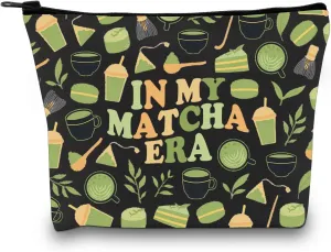 VAMSII Matcha Lover Gift Matcha Era Makeup Bag Tea Lover Cosmetic Bag Matcha Merch (Matcha Era M)