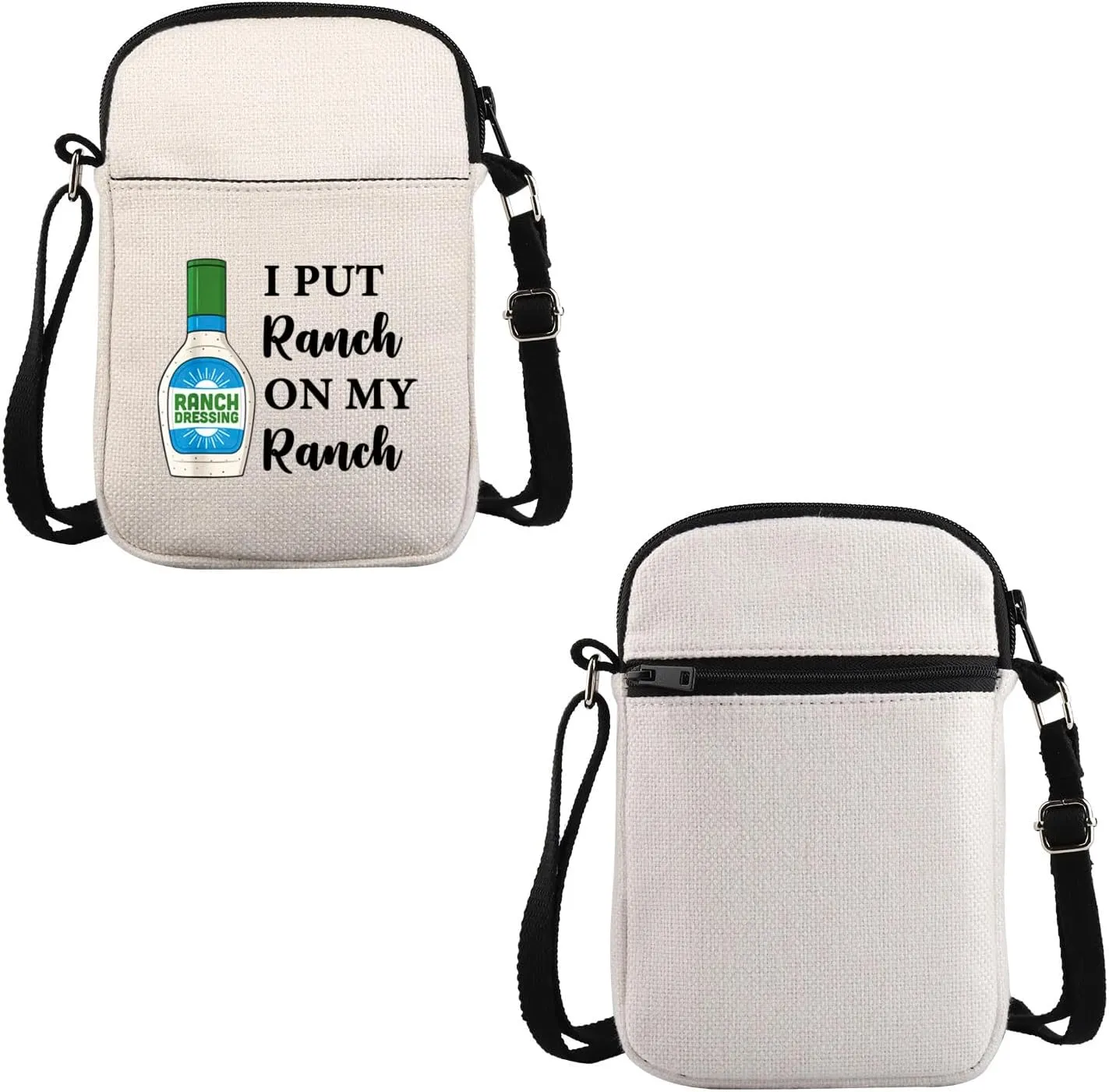VAMSII Ranch Dressing Lover Gift I Put Ranch On My Ranch Makeup Bag Salad Saucey Cosmetic Bag Condiment Sauce Lover Gift