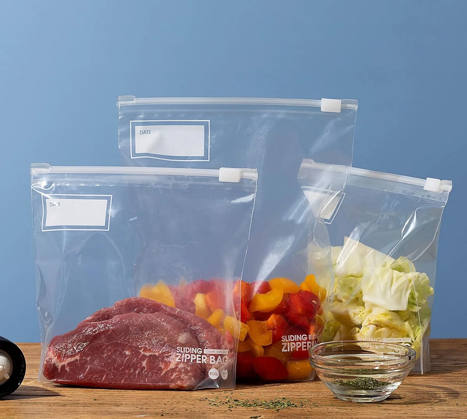 Variety Slider Storage Bags, 4 Sizes- 145 Count, Expandable Bottom, Microwave-Safe, Zero BPA