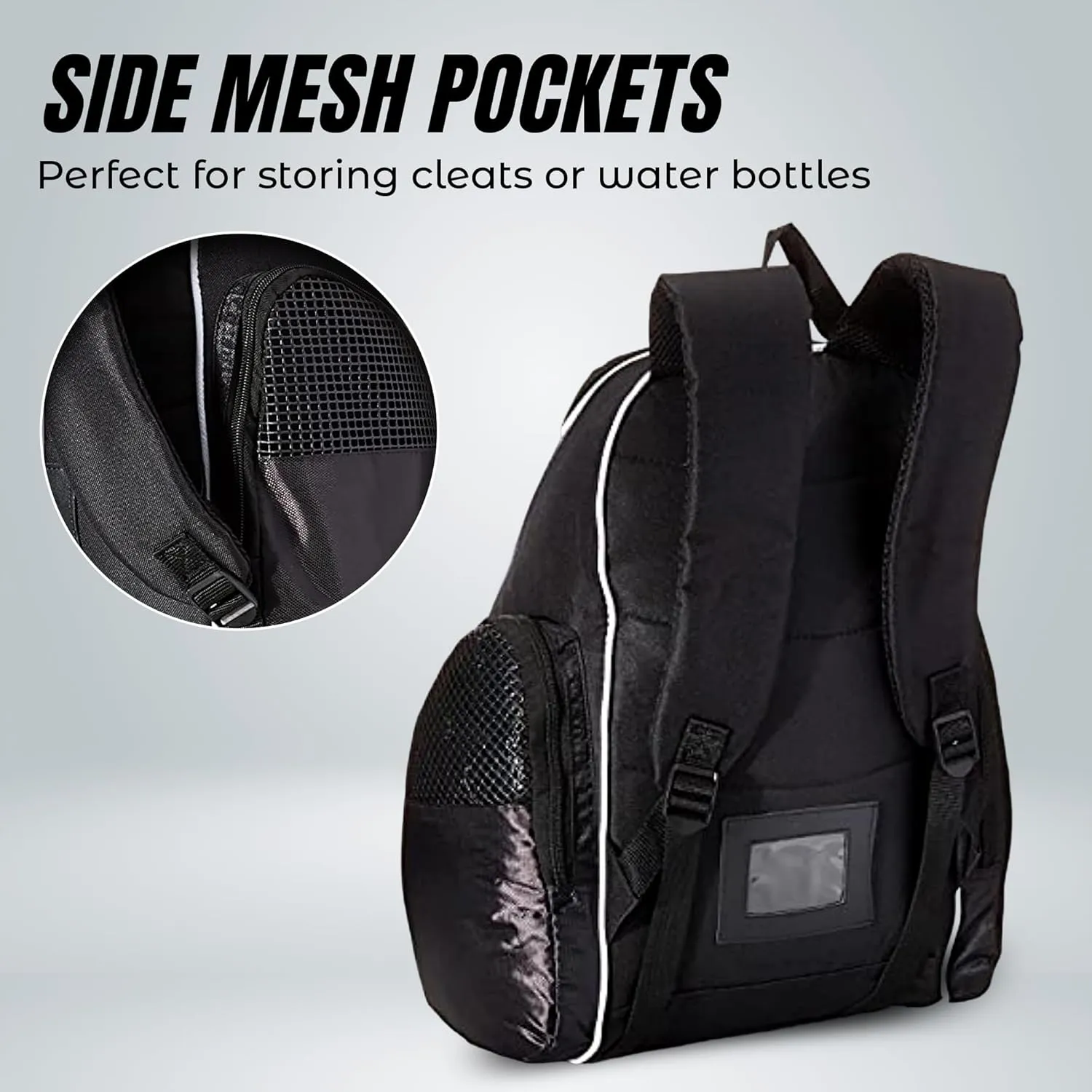 Vizari Solano Soccer Backpack With Ball Compartment and Vented Ball Pocket and Mesh Side Cargo Pockets for Adults and Teens