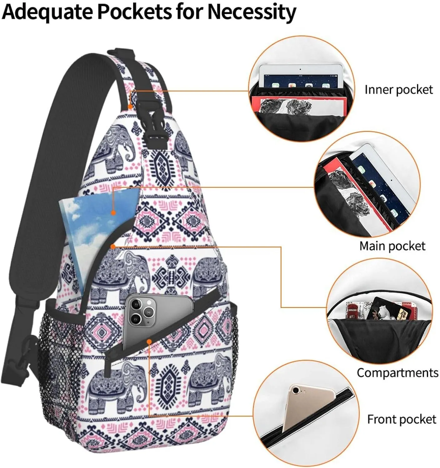 VOOHDDY Sling Bag For Women Men Travel Hiking Backpack Crossbody Shoulder Chest Bags Casual Daypack Sport