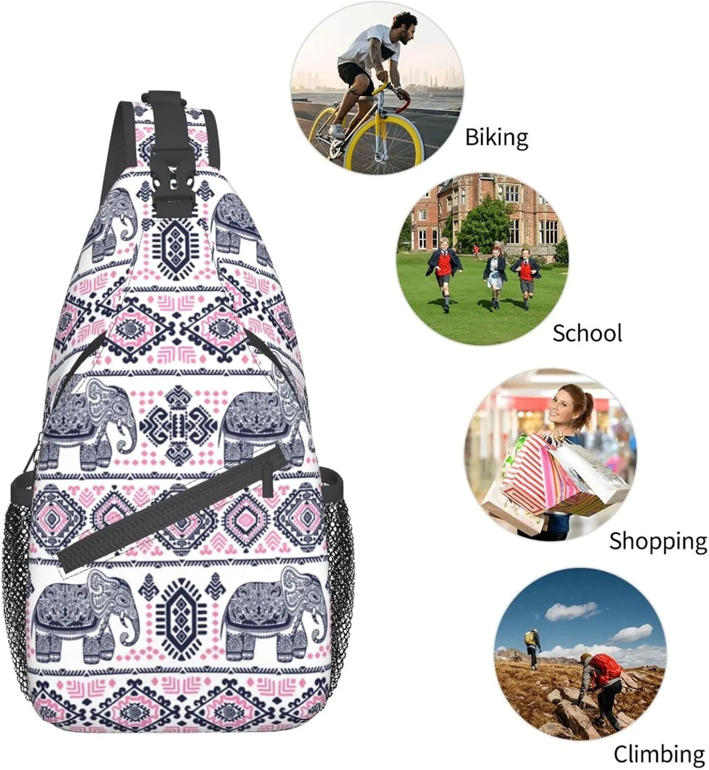 VOOHDDY Sling Bag For Women Men Travel Hiking Backpack Crossbody Shoulder Chest Bags Casual Daypack Sport