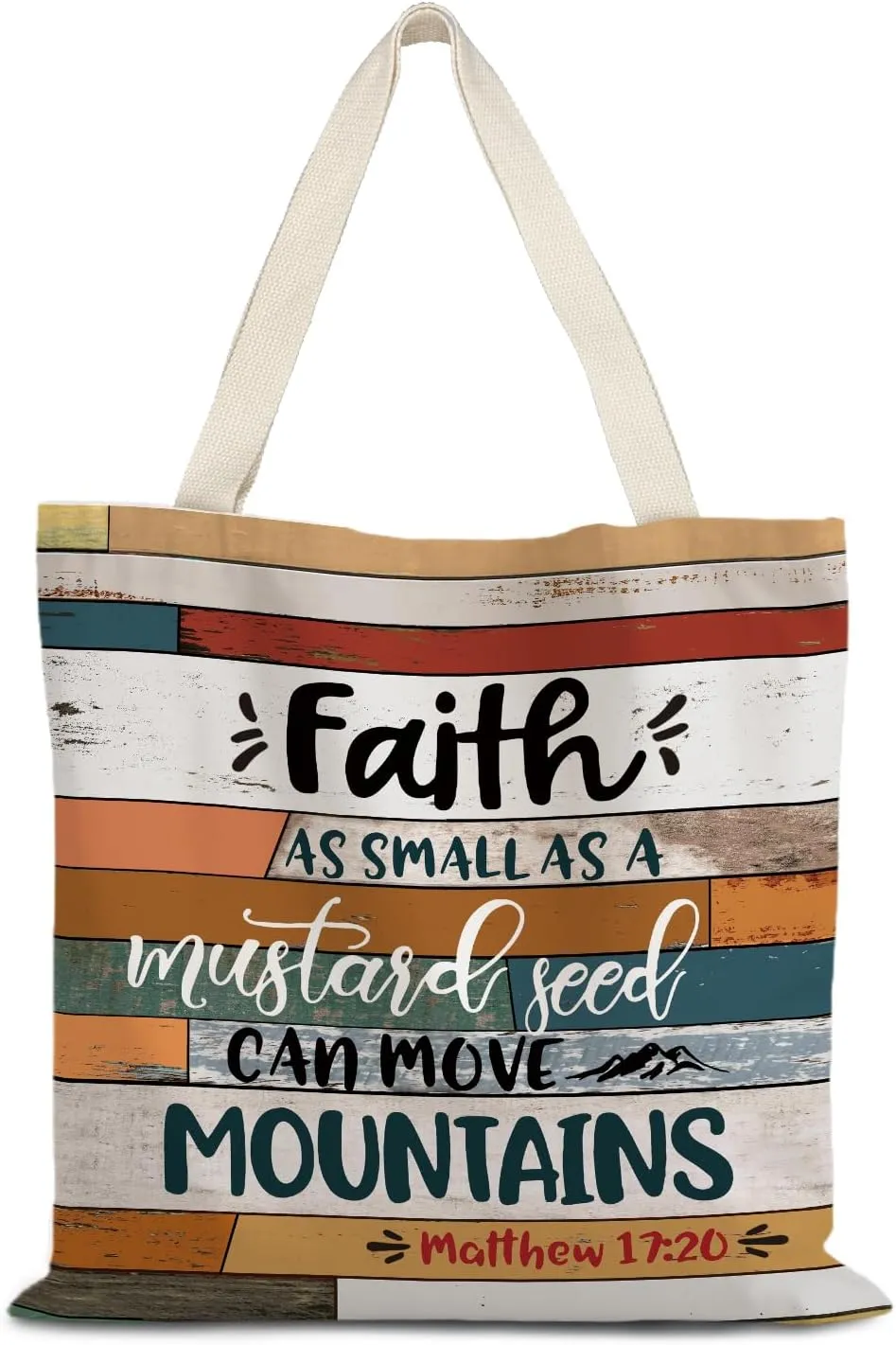 Walk by Faith Christian Canvas Tote Bags for Women, Christian Gifts for Women Faith, Bible Verse Gifts