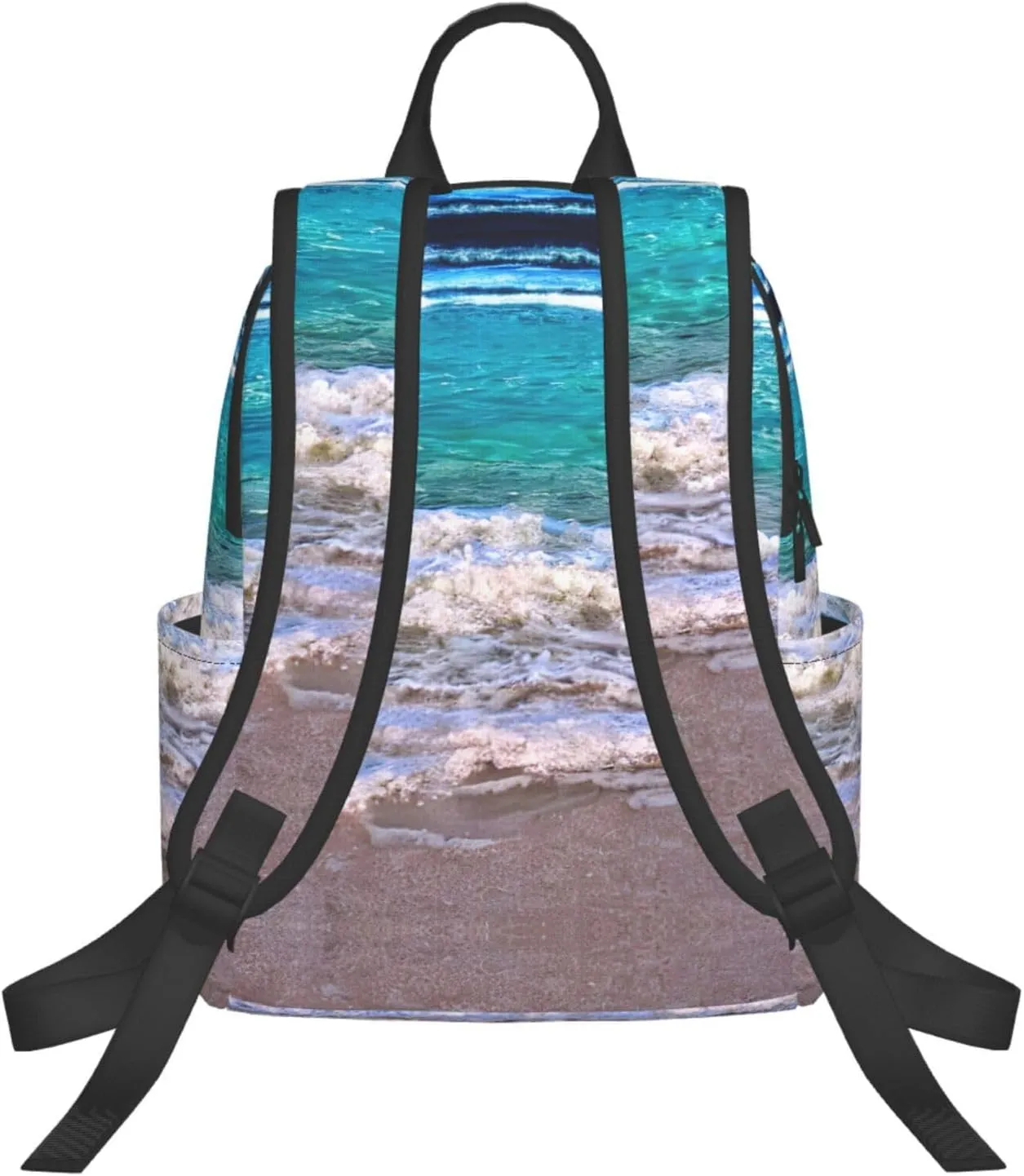 White Beach Tropical Sea Print Lightweight Backpack, Travel Bookbag College Bag,Laptop Backpack For Men Women