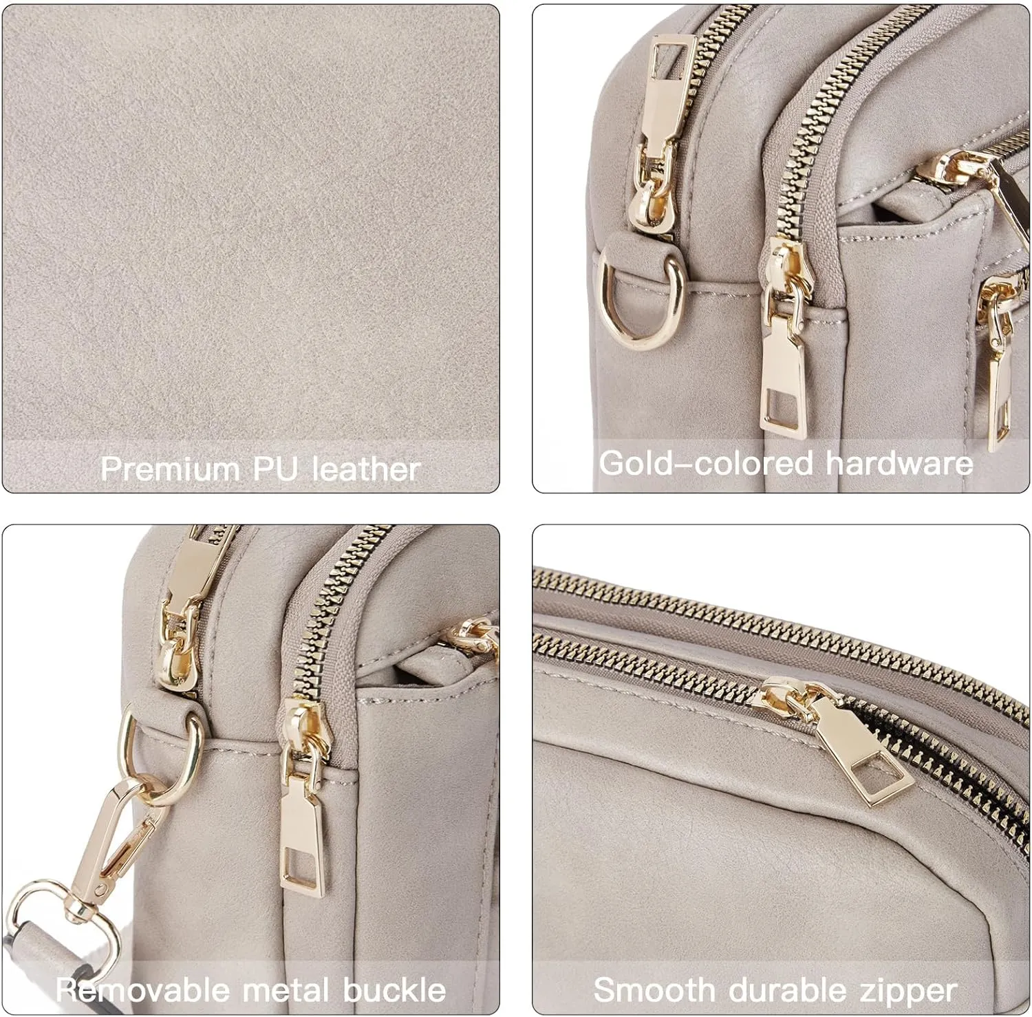 WJCD Women's Crossbody Purse - Vegan Leather Lightweight Shoulder Bag with Adjustable Strap, Stylish Small Handbags