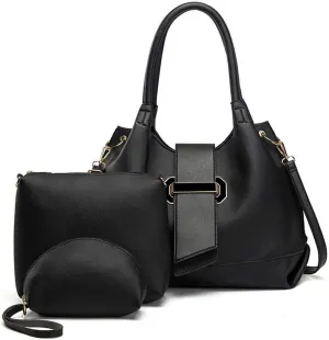 Women Fashion Shoulder Bag Leather Handbags Top Handle Bags 3pcs Purses