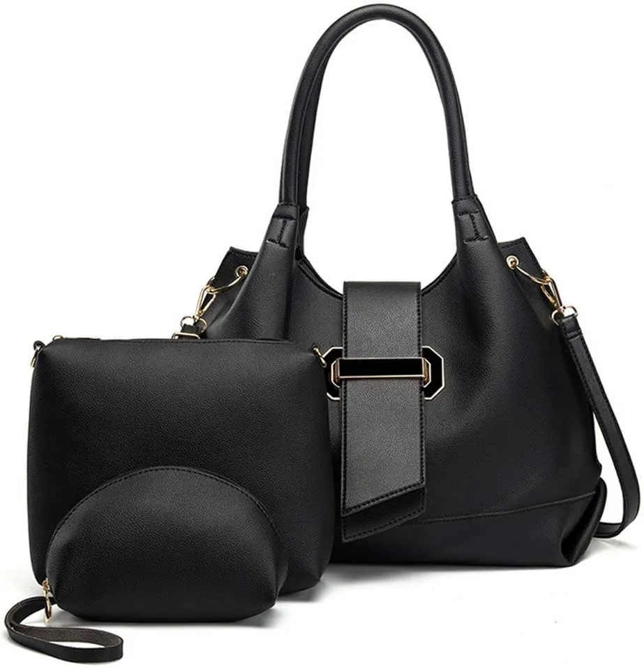 Women Fashion Shoulder Bag Leather Handbags Top Handle Bags 3pcs Purses