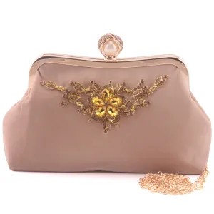 Women "MAURIEL" Stylish Embellished Brooch Chichi Top Clutch
