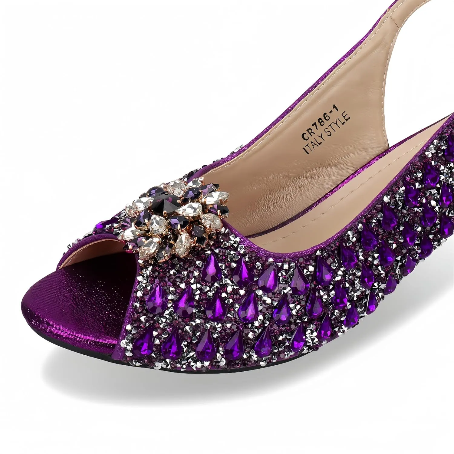 Women Shoes and Bag Set for Evening Party Wedding Italian Style High Heels African Decorated with Rhinestone