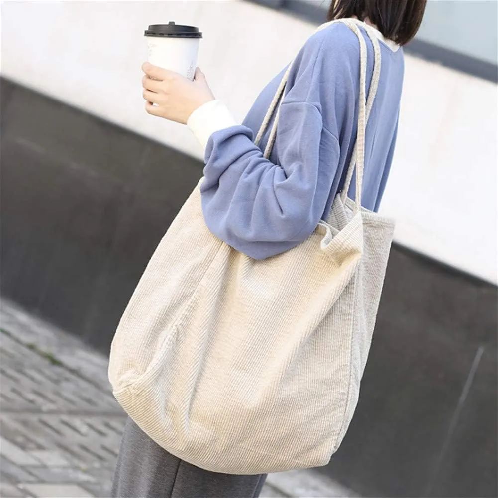 Women Shoulder Bags Corduroy Bag Handbag Work Bags Hobo Tote Bags