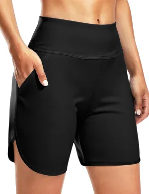 Women's 5" Swim Board Shorts Quick Dry High Waisted Swimsuits Shorts with Pockets UPF 50  Bathing Suits Bottoms