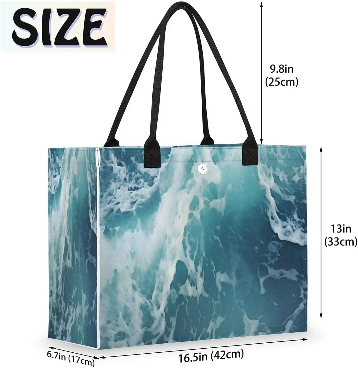 Womens Birthday Gifts Tote Bag Whirl Waves Sea Beach Bags for Women Handbags