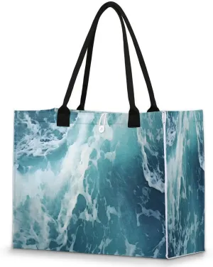 Womens Birthday Gifts Tote Bag Whirl Waves Sea Beach Bags for Women Handbags