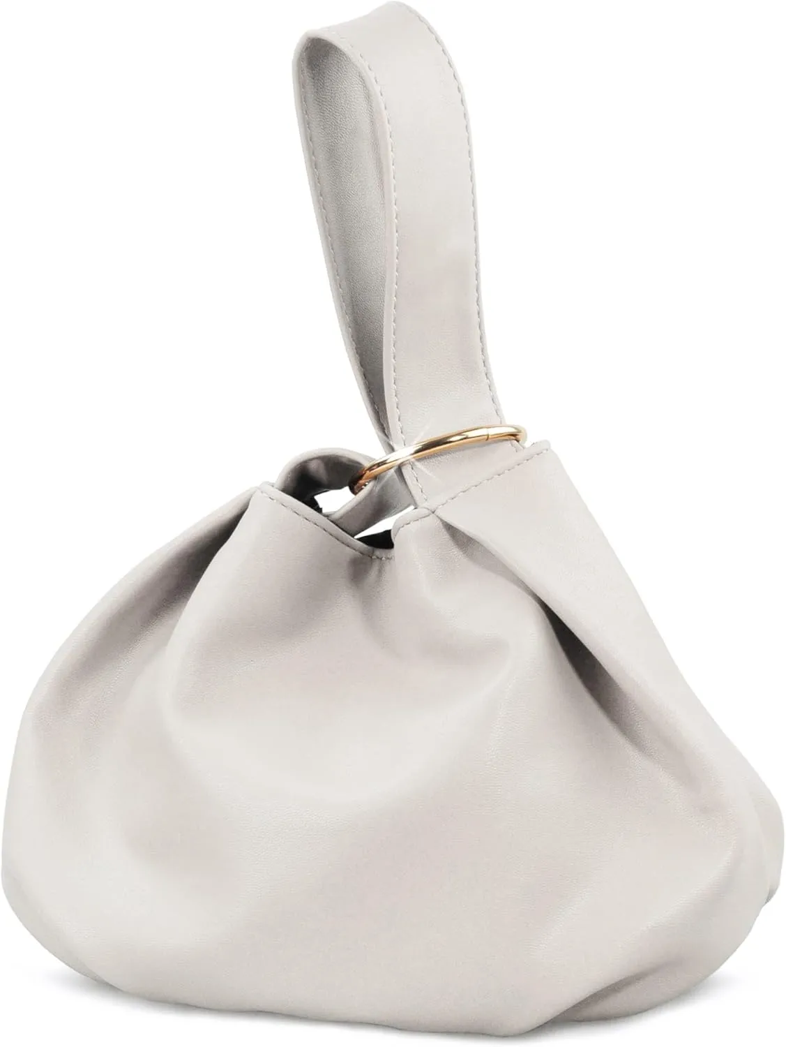 Women's Clutch Soft Vegan Leather Hobo Top Handle Bag Small Tote Purse
